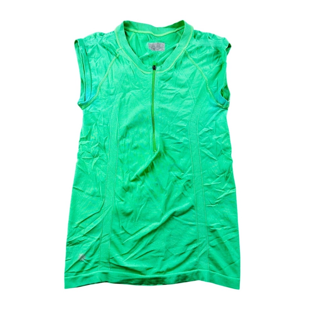 Athleta Sunnyside Seamless Half Zip Tank Women‎ S Green Performance Activewear